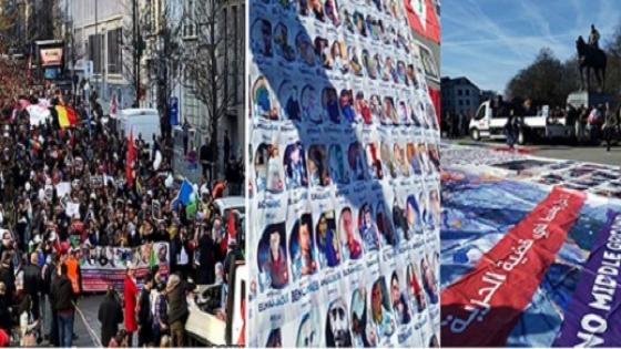 بحضور والدي الزفزافي.. مسيرة حاشدة وسط بروكسيل تطالب بالحرية لمعتقلي حراك الريف