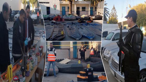 بالصور.. حجز قوارب مطاطية إثر تفكيك عصابة تنشط في التهجير السري