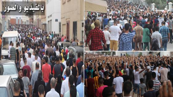 رغم الحصار والقمع والاعتقالات .. مسيرة شعبية ضخمة تجوب شوارع بالحسيمة عشية يوم عيد الفطر