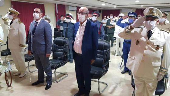 باشا المدینة ورئيس جماعة ميضار یترأسان مراسیم الاستماع للخطاب الملكي