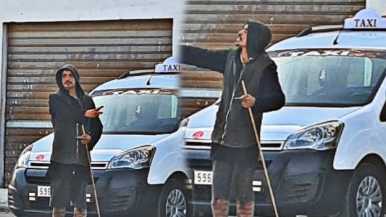 مختل عقلي بمركز جماعة بني شيكر يزرع الرعب في نفوس المارة وبارباب المحلات التجارية