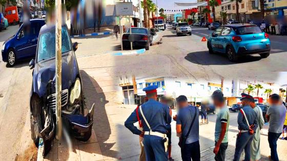 حادثة سير خطيرة بشارع محمد السادس في بن الطيب تتسبب في خسائر مادية وإصابة شخص على مستوى الرأس