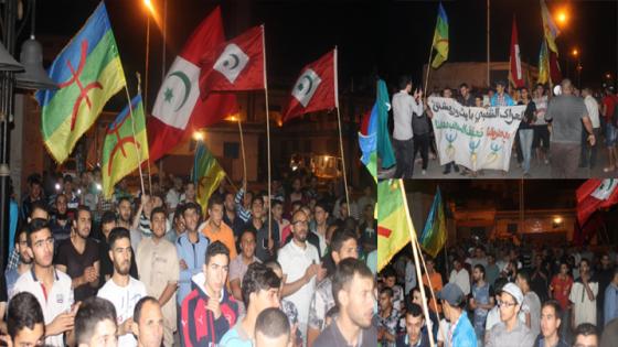 محتجون ببن الطيب يطنطنون الاواني في مسيرة شعبية ليلية للمطالبة بإطلاق سراح معتقلي حراك الريف