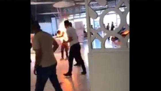 بالفيديو: شاب يضرم النار في جسده بمتجر مرجان بأكادير