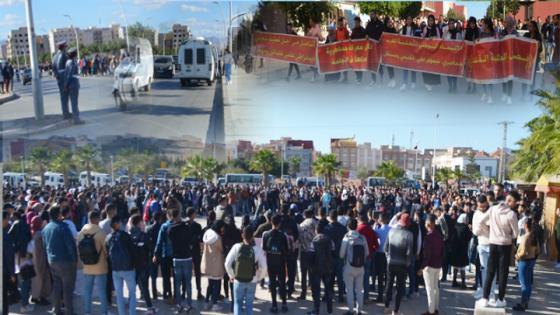 شاهدوا.. بلاغ وزارة التعليم يخرج الألاف للاحتجاج بكلية الناظور+ تصريح